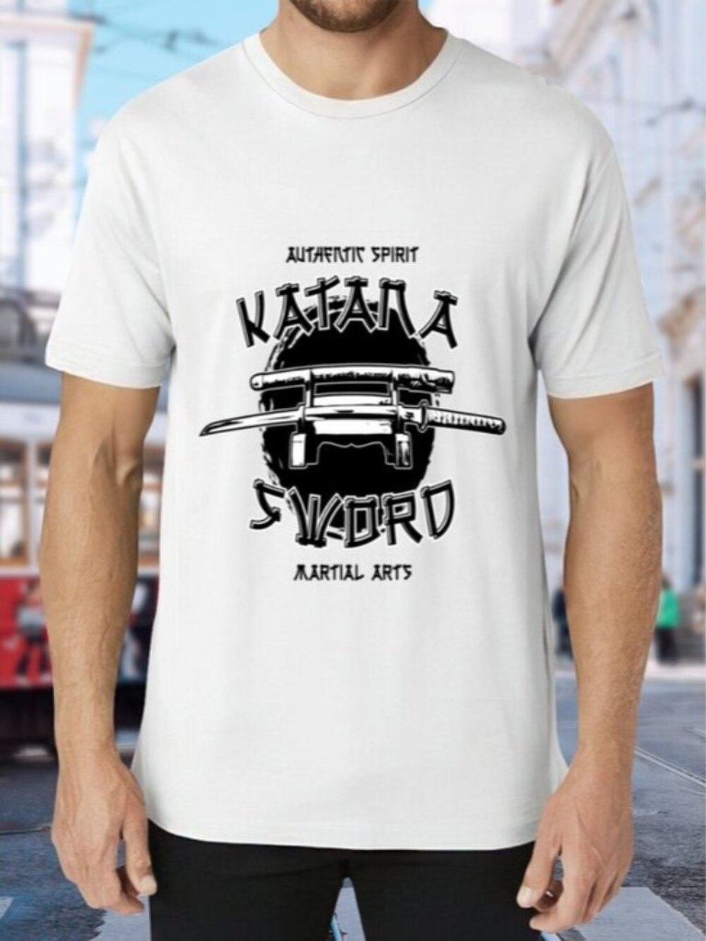 Katana Sword Martial Arts Graphic Tee - White